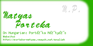 matyas porteka business card